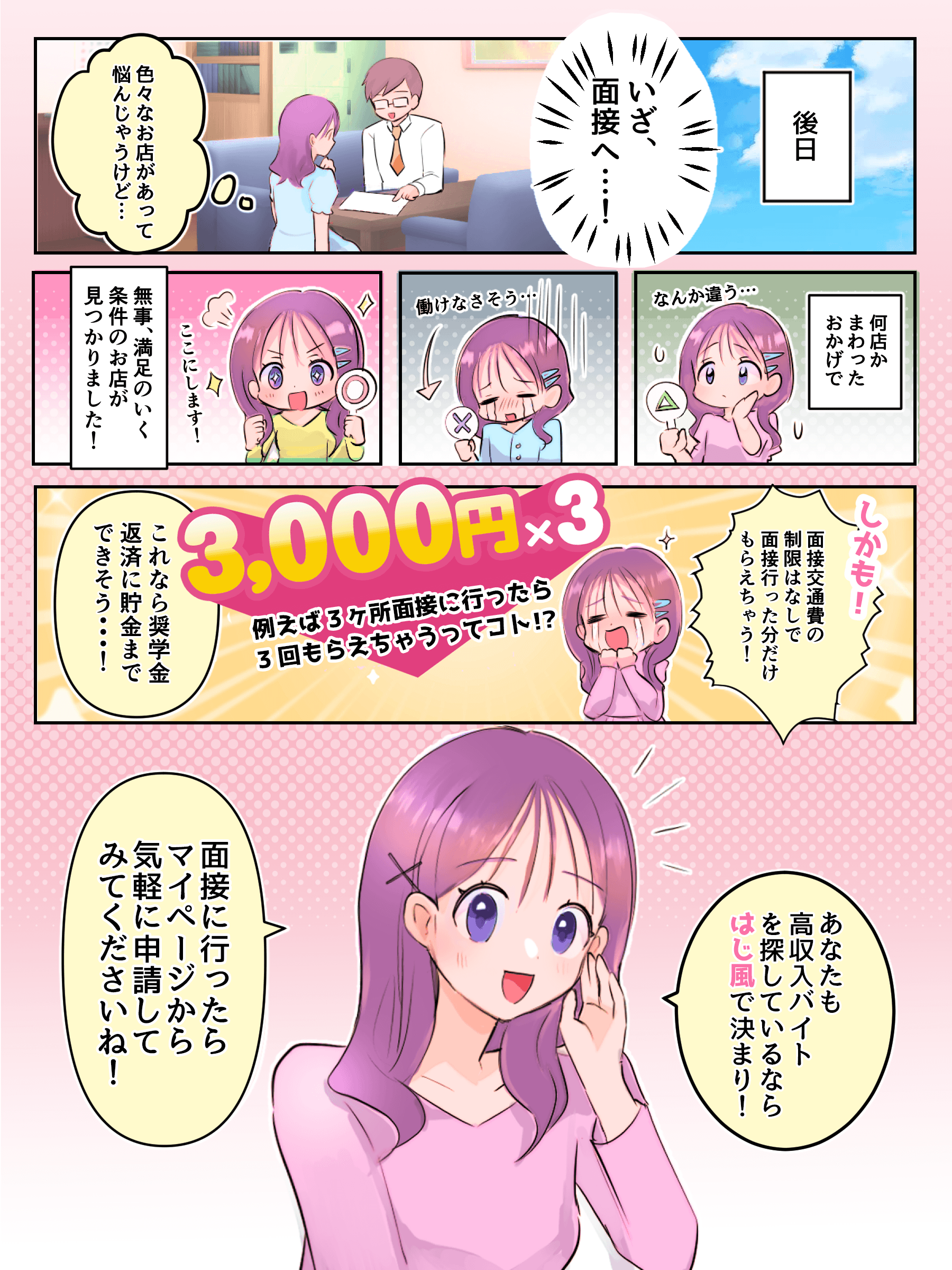 面接交通費漫画その3